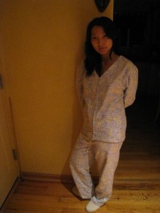 Yenari in her newly made PJs