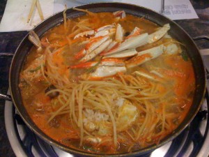 Crab soup closeup